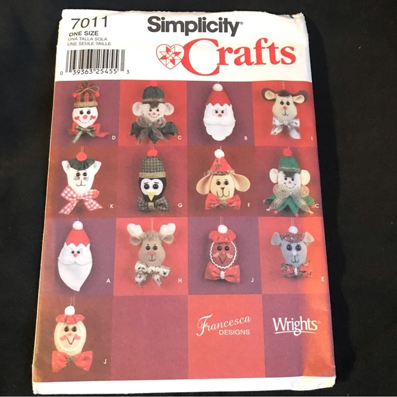 Felt Ornaments Snowman Santa Reindeer Elf Penguin Christmas Simplicity Crafts - Picture 1 of 7